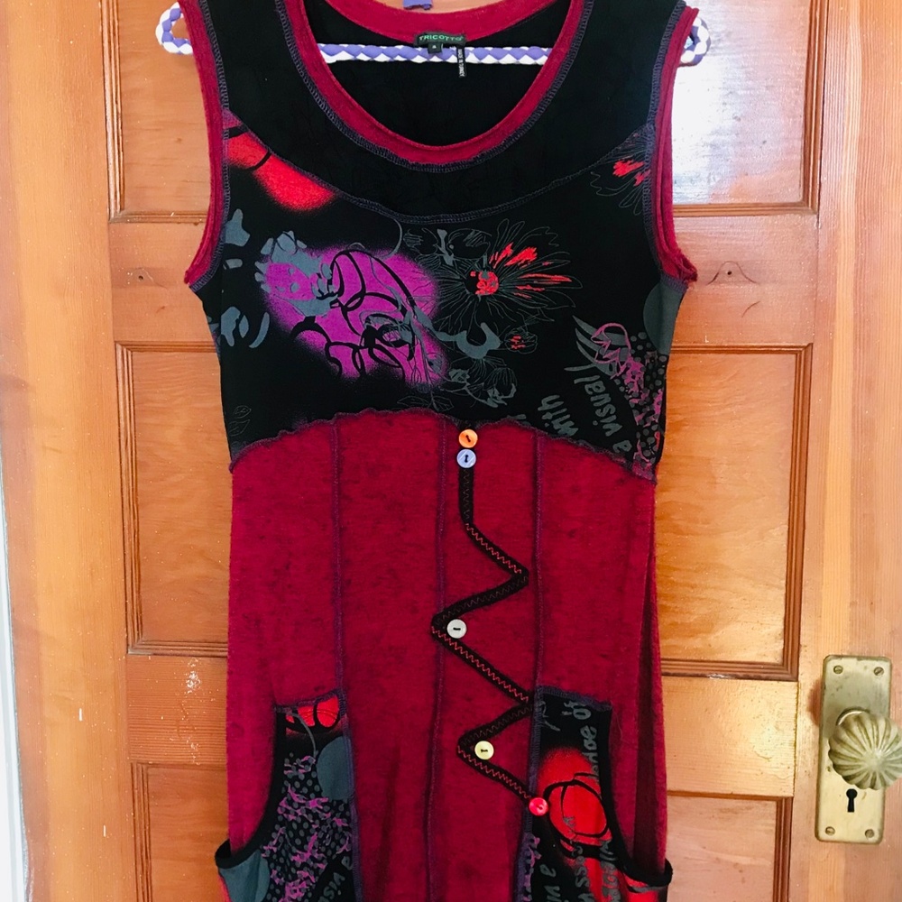 Vividly Colourful Dress with Pockets